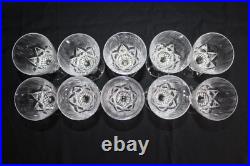 10 anciens verres à vin blanc en cristal taillé, Art Déco, h. 12 cm