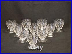 10 anciens verres à vin porto en cristal gravé ciselé art déco