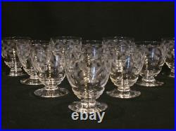 10 anciens verres à vin porto en cristal gravé ciselé art déco