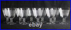 10 verres à eau en cristal gravé à l'aiguille Art Déco, décor chardon, h. 11.5cm
