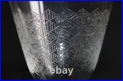 10 verres à eau en cristal gravé à l'aiguille Art Déco, décor chardon, h. 11.5cm