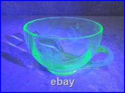 11 X Antique Art Déco Design Verre à Punch Tasse Vintage Vert Clair