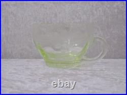 11 X Antique Art Déco Design Verre à Punch Tasse Vintage Vert Clair