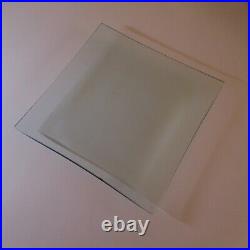 15 assiettes plates carrées verre vert transparent vintage art déco table N6924