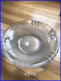 1925 Signée Jean Luce Rare Grande Coupe Verre Gravé Sablé Art Deco 1925 Signée Jean Luce Rare Grande Coupe Verre Gravé Sablé Art Deco