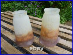 2 Tulipe De Lustre Applique Art Deco Pate De Verre 1920 Muller Freres Luneville