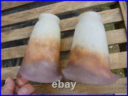 2 Tulipe De Lustre Applique Art Deco Pate De Verre 1920 Muller Freres Luneville
