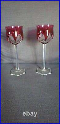 2 Verres Cristal De Baccarat Harcourt Rouge Art Deco Vers 1930 Parf Etat Glass