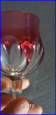 2 Verres Cristal De Baccarat Harcourt Rouge Art Deco Vers 1930 Parf Etat Glass