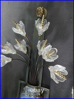2 appliques art déco cristal bouquet de fleur BANCI Bagues italien