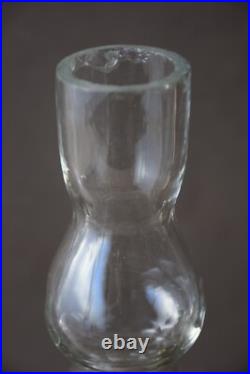 2 grands verres taillés balustres pour lustre style Art Déco, sur axe en métal