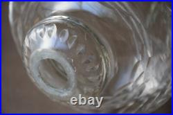 2 grands verres taillés balustres pour lustre style Art Déco, sur axe en métal