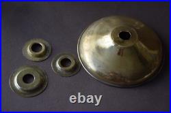 2 grands verres taillés balustres pour lustre style Art Déco, sur axe en métal