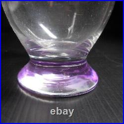 2 verres à pied table eau transparent rose violet vintage art déco bar N7881