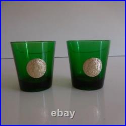 2 verres glasses DUBONNET monnaie roi de France design XXe 1970 art déco PN