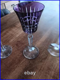 3 ANCIEN VERRE A VIN ART DECO ROEMER CRISTAL DOUBLE COLORE Ht 21 Cm