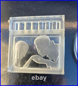 3 Cendriers Vide Poche Art Deco Verre Intaille 1930 France