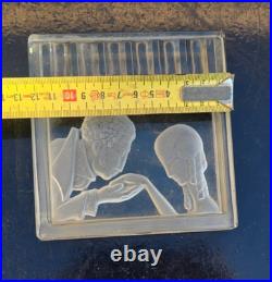 3 Cendriers Vide Poche Art Deco Verre Intaille 1930 France