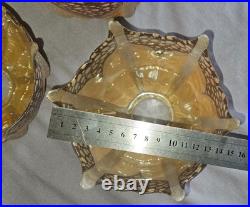 3 Tulipes abat-jour diffuseur Verre peint émaillé pour lustre ou lampe art déco