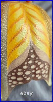 3 Tulipes abat-jour diffuseur Verre peint émaillé pour lustre ou lampe art déco