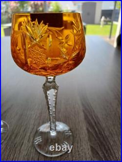 3 VERRE A VIN DU RHIN ROEMER DE COULEUR Saint Louis Baccarat Art Deco