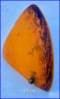 3 appliques art déco en pâte de verre marmoréen signée Cochelin France