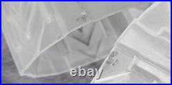 3 tulipe s verre moulé dépoli à gradins art déco pour lustre ou lampe années 30