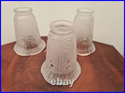 3 tulipe verre art deco Pierre MAYNADIER Decor Grappe De Raisin Lustre French