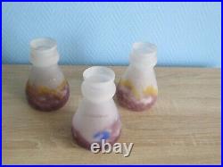 3 tulipes en pate de verre CROISMARE MULLER ART DECO
