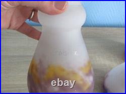 3 tulipes en pate de verre CROISMARE MULLER ART DECO
