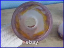 3 tulipes en pate de verre CROISMARE MULLER ART DECO