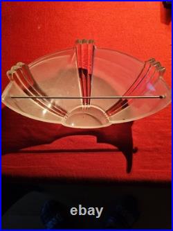 3 vasques demi-lune Art Déco (1930) Verre moulé-pressé Style Ezan / Petitot