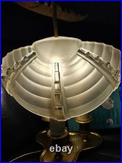 3 vasques demi-lune Art Déco (1930) Verre moulé-pressé Style Ezan / Petitot