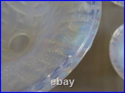 4 Anciennes Tuilipes Verre Opalescent Decor Tresser Art Deco Style Ezan