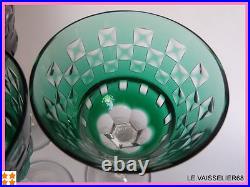 4 Anciens Verres A Vin De Couleur Roemer Cristal Art Deco