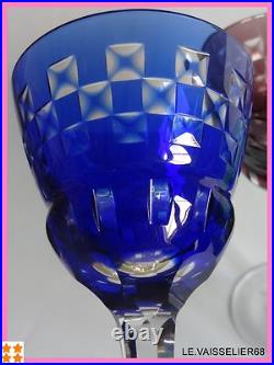 4 Anciens Verres A Vin De Couleur Roemer Cristal Art Deco