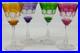 4 Verres Roemer Cristal Taillé Josephinenhütte Couleur Art Déco Vin Du Rhin 19cm