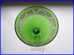 4 verres à vin du Rhin Roemer colorés Art déco cristal de NANCY signés 15,8 cm