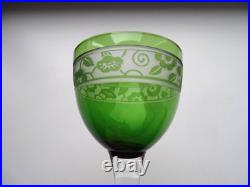 4 verres à vin du Rhin Roemer colorés Art déco cristal de NANCY signés 15,8 cm