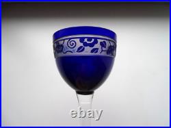4 verres à vin du Rhin Roemer colorés Art déco cristal de NANCY signés 15,8 cm