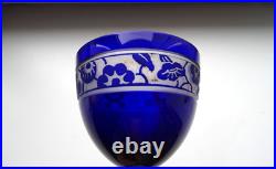 4 verres à vin du Rhin Roemer colorés Art déco cristal de NANCY signés 15,8 cm 4 verres à vin du Rhin Roemer colorés Art déco cristal de NANCY signés 15,8 cm