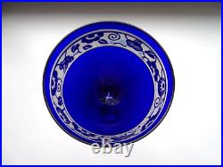 4 verres à vin du Rhin Roemer colorés Art déco cristal de NANCY signés 15,8 cm