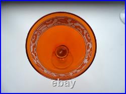 4 verres à vin du Rhin Roemer colorés Art déco cristal de NANCY signés 15,8 cm