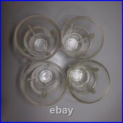 4 verres vintage VHF art déco table eau France design XX blanc transparent N8332