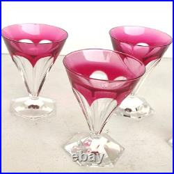 5 Verres En Cristal Taillé Val Saint Lambert Modele Anmaur Art Deco