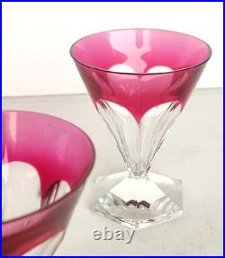 5 Verres En Cristal Taillé Val Saint Lambert Modele Anmaur Art Deco