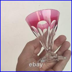 5 Verres En Cristal Taillé Val Saint Lambert Modele Anmaur Art Deco