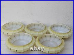 5 tulipes en opaline art déco