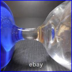 5 verres blanc transparent bleu opaque vintage art déco table fait main N7777