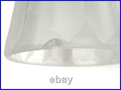 6 Tulipes Art Déco en verre pressé Degué pour lampe et lustre